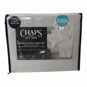 Chaps By Ralph Lauren 6-Piece Queen Sheet Set Gray